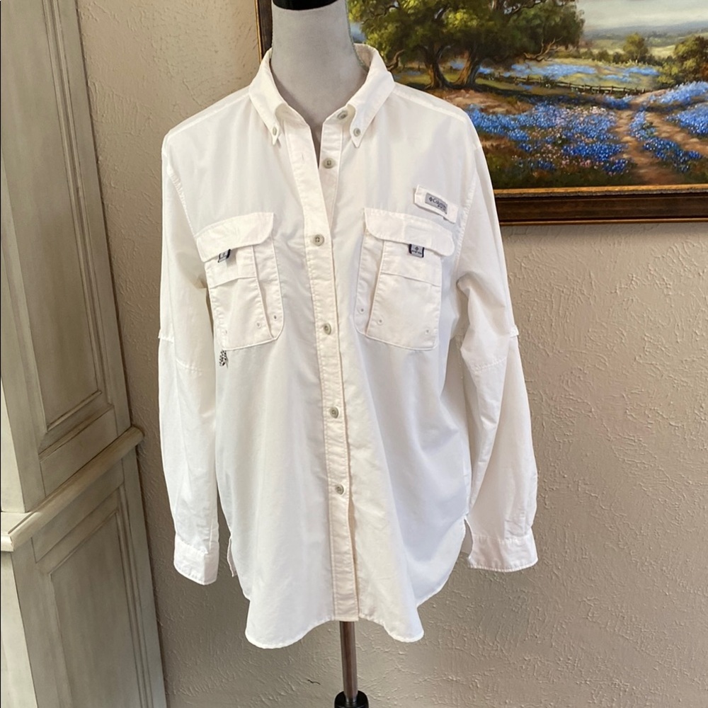 Columbia Women's Classic White Button-Down Shirt
